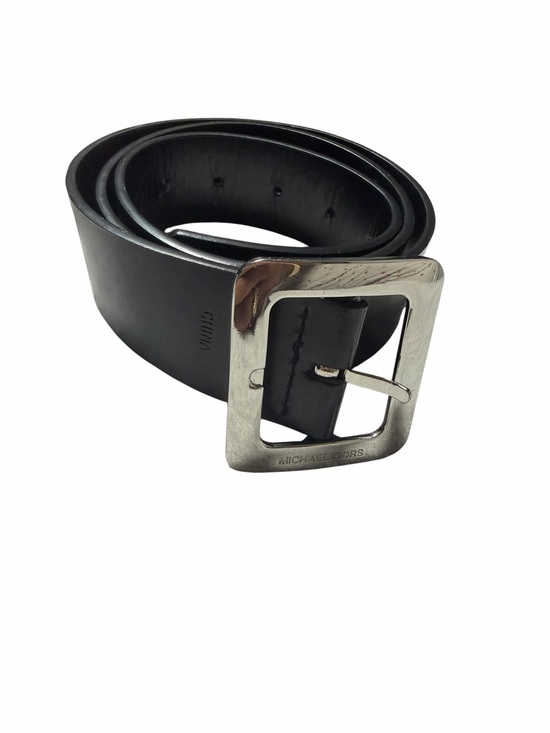 Michael Kors Accessories - Michael Kors Black Faux Leather Women’s  Belt with Silver Buckle M